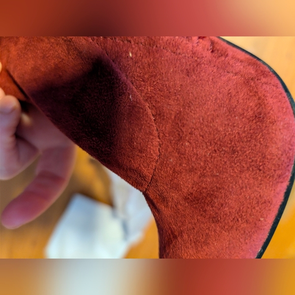 Elegant Burgundy Suede Sexy Gesele_8 Thigh High Boutique Boots - Picture 16 of 17